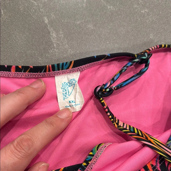 Black and Pink One Piece Swimwear with Artistic Design There Abouts - Picture 2 of 4